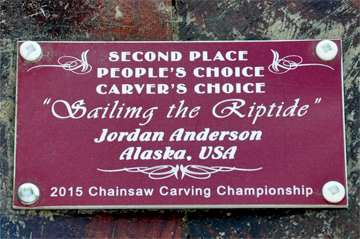 2nd place 2015 People's & Carver's choice sign